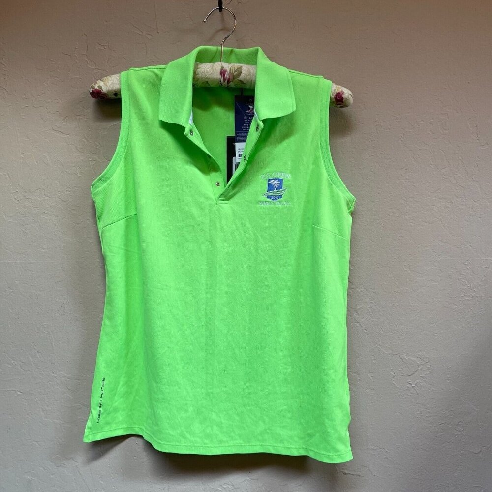 RLX Ralph Lauren Piqué Sleeveless Tournament Golf Polo Shirt Green Medium New